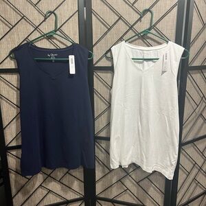 NWT - Pair of Chico's Navy & White Tank Tops - size 3 - 2/$16